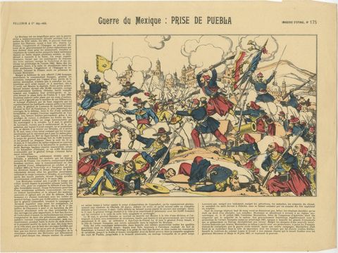 Battle of Puebla, French Intervention in Mexico, Épinal Print, 1863, view 2