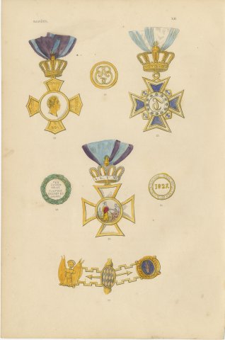 Orders of Bavaria, Ludwig Cross for Fifty Years Service, Plate XII, 1844, view 2