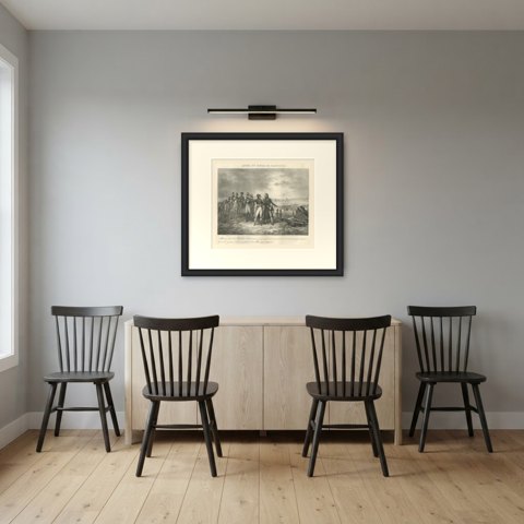 Raising the Siege of Mantua, Berthier, Antique Madou Lithograph, 1827, shown framed in a room