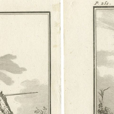 Set of 2 Antique Horse Riding Prints, Cavalry Officer, Cavalry Soldier, close-up 1