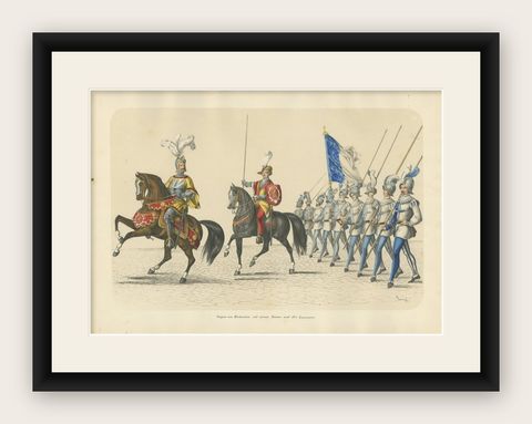Triumphal March, Caspar von Hertenstein Leading the Lucerne Regiment, 1855, shown framed