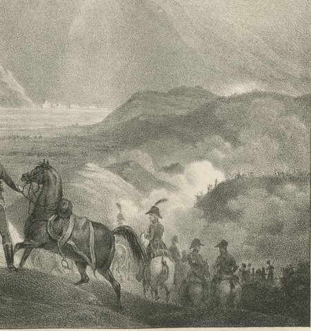 Battle of Rivoli, Alvinzy Defeated, Antique Madou Lithograph, 1827, close-up 2