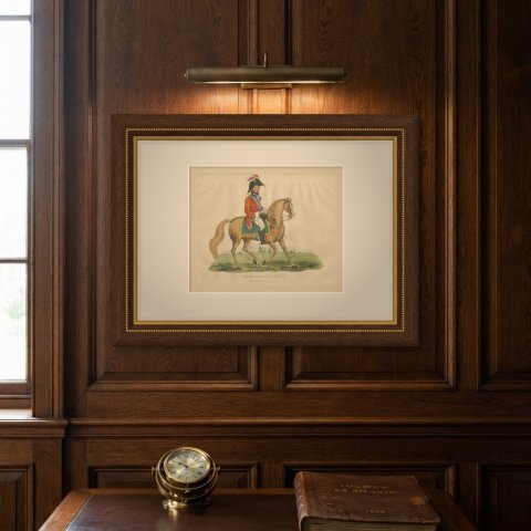 Lord Hill, Lieutenant General, Riding a Pale Chestnut Horse, 1815, shown framed on a wall