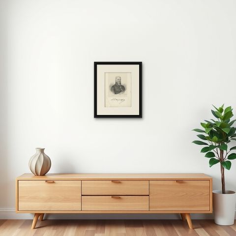 Baron Desgenettes, French Military Physician, Antique Lithograph, circa 1830, shown framed on a wall