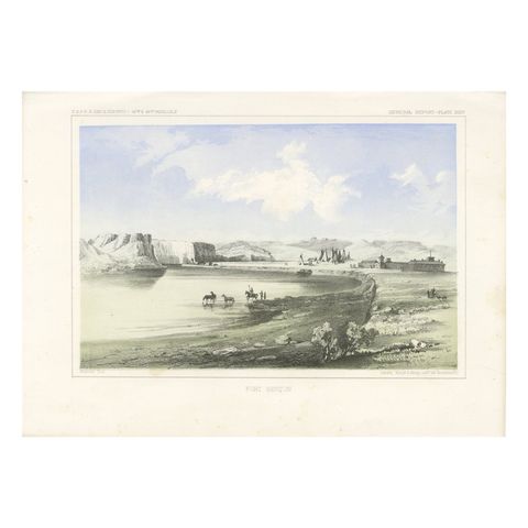 Historic Fort Benton Along the Missouri River, 19th Century Lithograph Print