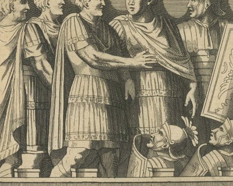 Roman Army Assembled Before Its Commanders with Standards, Montfaucon, 1722, close-up 1
