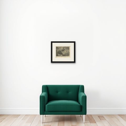 Antique Print of the Battle of Chattam by Fokke, 'c.1790', shown framed on a wall