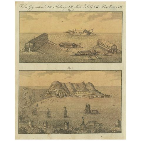 French Floating Batteries Bombarding Gibraltar During the Great Siege, 1782