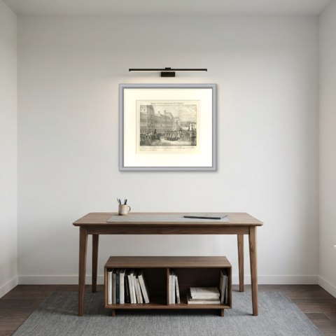 The Consuls Installed at the Tuileries, Paris, Antique Madou Lithograph, 1827, shown framed in a room