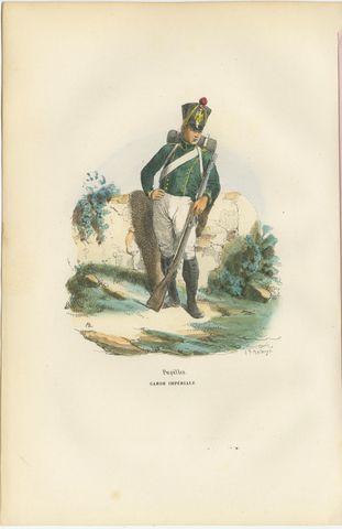 Pupilles of the Imperial Guard, Napoleonic Military Uniform Print, Paris 1843, view 2