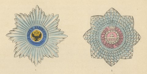 Orders of Russia, Saint Andrew and Saint Catherine Insignia, Plate LXIV, 1844, close-up 1