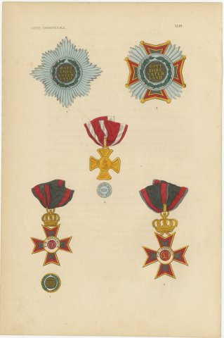 Grand Duchy of Hesse, Order of Louis Insignia, Plate XLIII, Wood Engraving, 1844, view 2