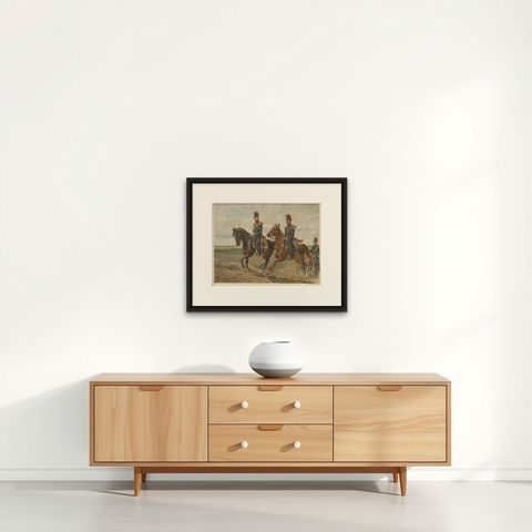 Antique Print of Generals of the Dutch/Belgian Army 1855-1860, Published in 1900, shown framed on a wall