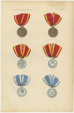 Lippe Medals for Military Merit and Bravery, Plate XLVI, Wood Engraving, 1844, view 2