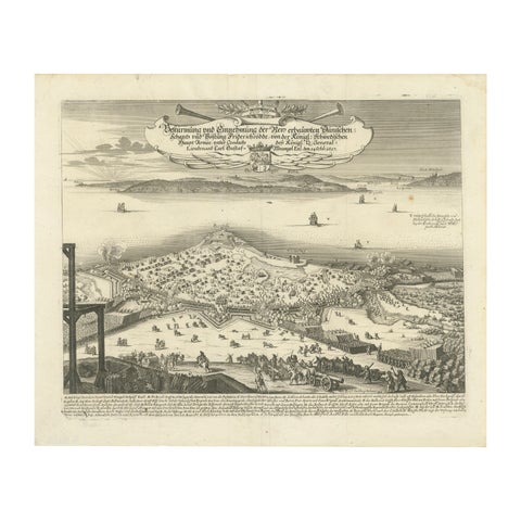 Prince Henry's Naval and Land Battle during the Seven Years' War Engraved, 1667