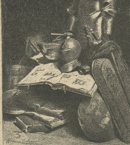 Chez Don Quichotte, Armor Still Life after Hippolyte Delanoy, circa 1880, close-up 2