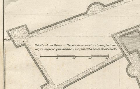 Plan of the Dutch Fort in Formosa, Antique French Jesuit Engraving, ca.1790, close-up 2