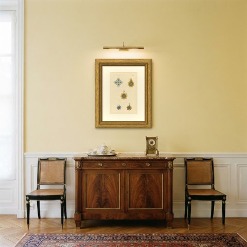 Baden and Great Britain, Order of British India, Plate LXXXIX, 1844, shown framed in a room