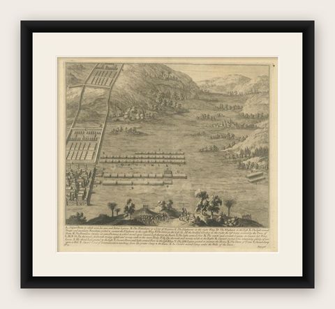 Antique Roman Battle Print of Scipio's Front by Duncan, c.1753, shown framed