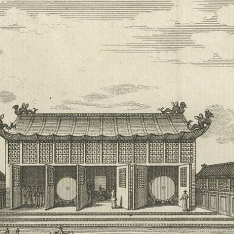 Antique Print of a Guard of Honour for the Farewell of Isbrand Ides, China, 1749, close-up 3