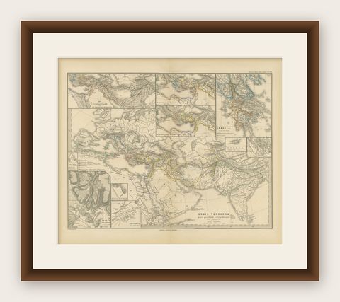 The World After the Battle of Corupedium: Hellenistic Kingdoms Map, 1880, shown framed