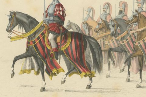 Swiss Cavalry Escort in Grand Parade, Bern’s Entry into the Confederation, 1855, close-up 1