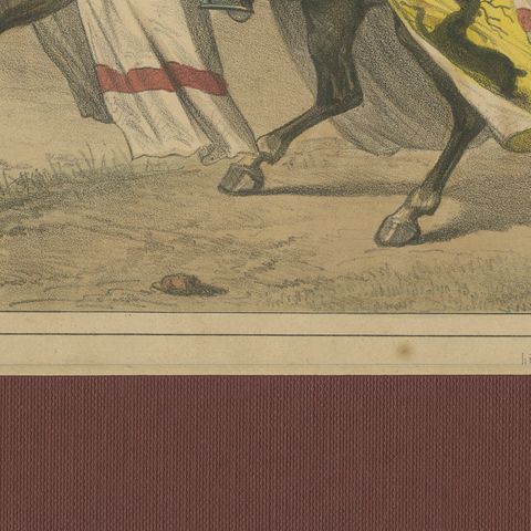 Spanish Cavalry Lithograph by José Villegas: Medieval Knights, 1861, close-up 5