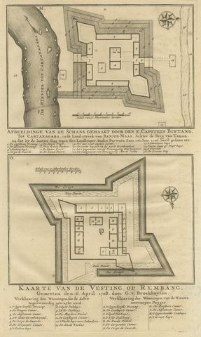 Antique Print of Fortresses in the Banyumas Region by Valentijn, 1726, view 2