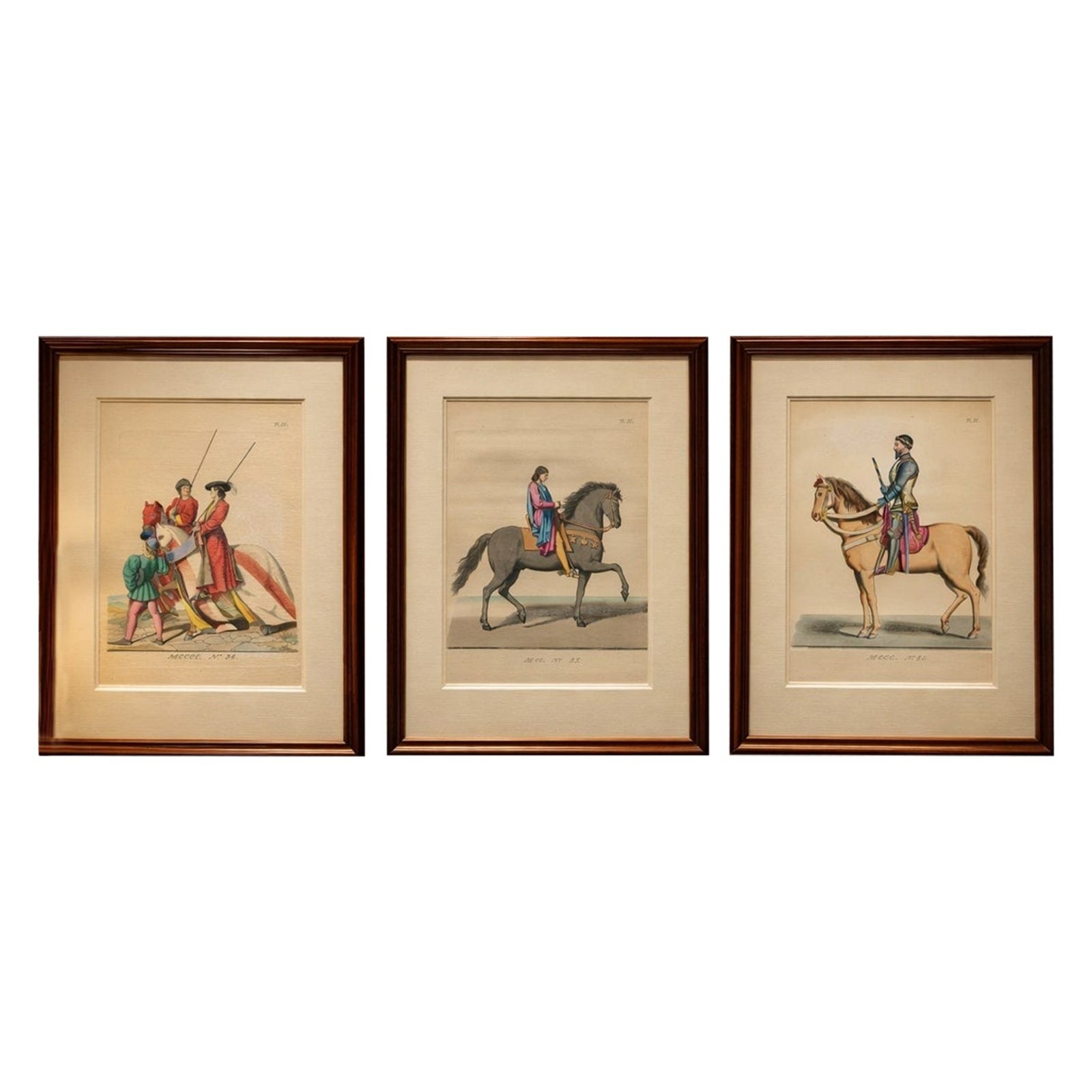 Medieval Italian Equestrian Figures & Tournament Judges, Bonnard 1860 Set