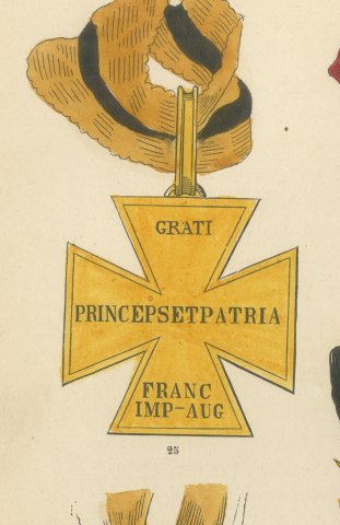 Orders of Austria, Campaign Crosses and Medals, Plate VI, Wood Engraving, 1844, close-up 1
