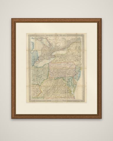 American Civil War “Seat of War” Map, Published Just After Bull Run, 1861, shown framed