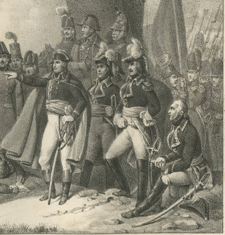 Crossing the Mincio, General Gardanne, Antique Madou Lithograph, 1827, close-up 2