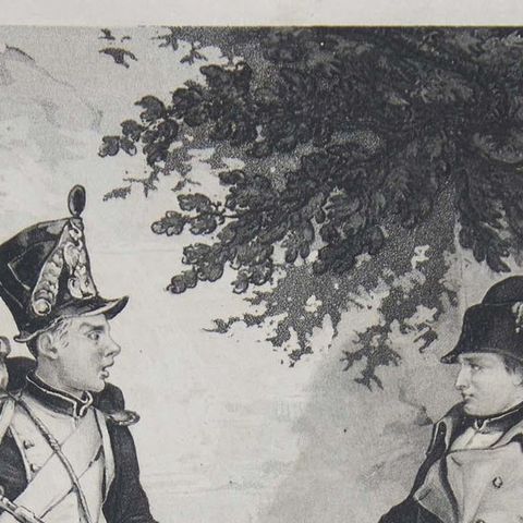 Satirical German Military Engraving of Napoleon as the Little Corporal, c1835, close-up 3