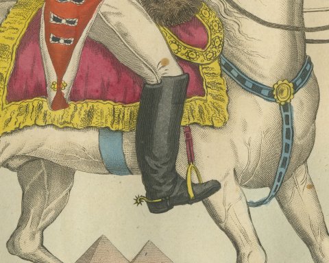 Sir Ralph Abercromby on Horseback Before the Pyramids of Egypt, 1816, close-up 2