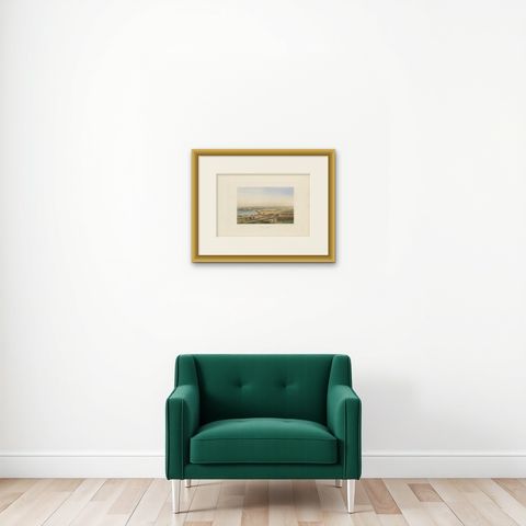 Antique Print of the Siege of Gaeta 'circa 1860', shown framed on a wall