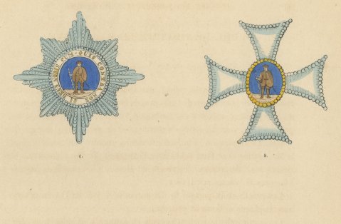 Hesse Darmstadt, Philip the Magnanimous Order, Plate XLIV, Wood Engraving, 1844, close-up 1