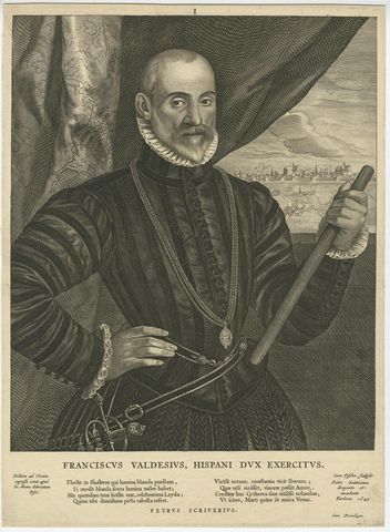 Very Rare Print of Franciscus Valdesius, Commander of the Spanish Troops, 1649, view 2