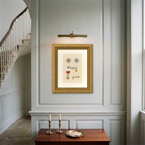 Great Britain, Order of the Bath Insignia, Plate XXXIV, Wood Engraving, 1844, shown framed on a wall