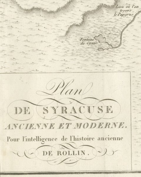 Plan of Ancient and Modern Syracuse with Numbered Key, Rollin Atlas, 1818, close-up 1