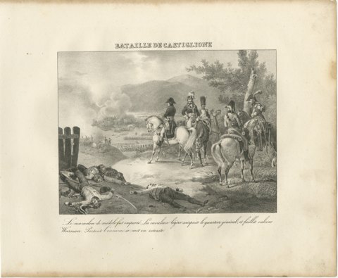 Battle of Castiglione, Wurmser Nearly Taken, Antique Madou Lithograph, 1827, view 2
