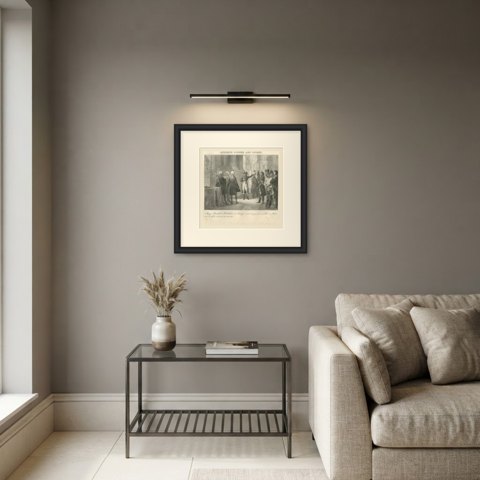 Audience to the Savants, Monge and Berthollet, Antique Madou Lithograph, 1827, shown framed in a room