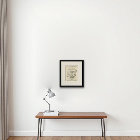 Antique Print of the English Fort of Cap Corse 'Africa' by J. van Schley, 1760, shown framed on a wall