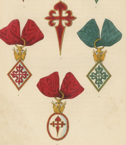 Orders of Spain, Santiago, Calatrava and Alcántara, Plate XXIV, 1844, close-up 2