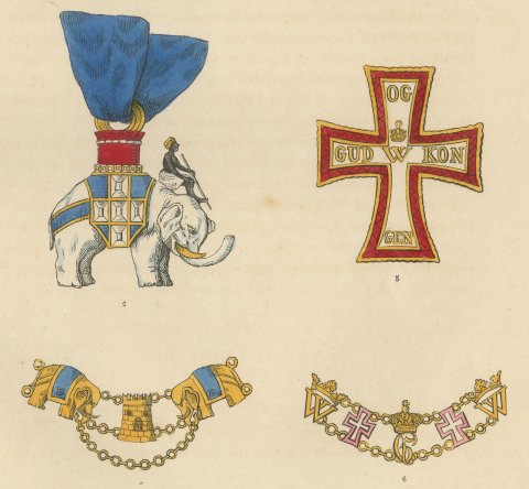 Orders of Denmark, Order of the Elephant and Dannebrog, Plate XIX, 1844, close-up 2