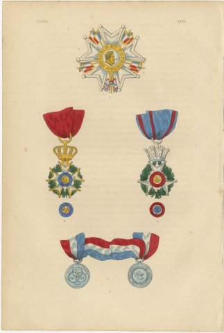 France, Legion of Honor and July 1830 Decorations, Plate XXXI, 1844, view 2