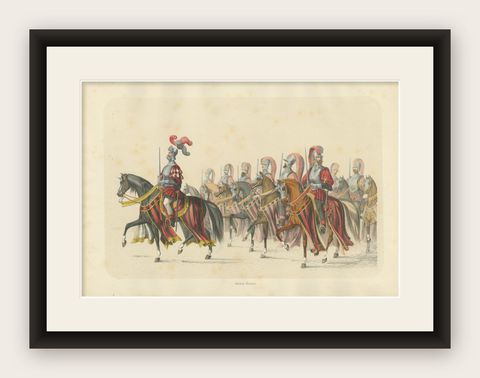 Swiss Cavalry Escort in Grand Parade, Bern’s Entry into the Confederation, 1855, shown framed