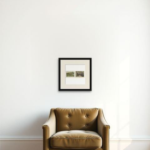 Military Lithographs, Prussian Soldiers on Duty by R. Knötel, 1900, shown framed on a wall