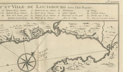 Plan of Louisbourg Harbor and Fortress, Cape Breton Island, c.1756, close-up 6