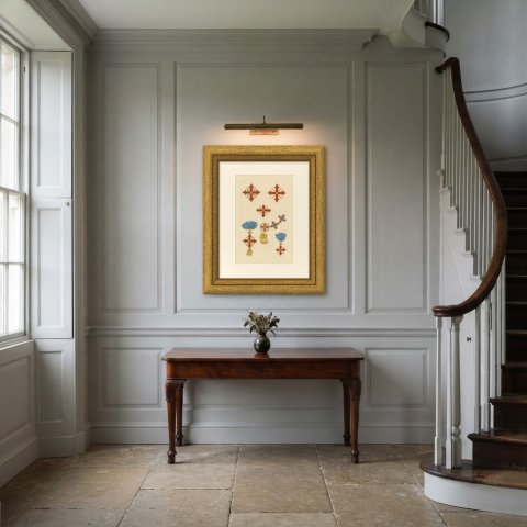 Orders of Parma, Constantinian Order of Saint George, Plate LI, 1844, shown framed in a room