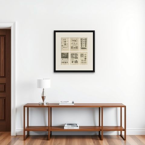 Rare Engravings of Cannon Manufacturing and Artillery Casting Techniques, c.1770, shown framed on a wall